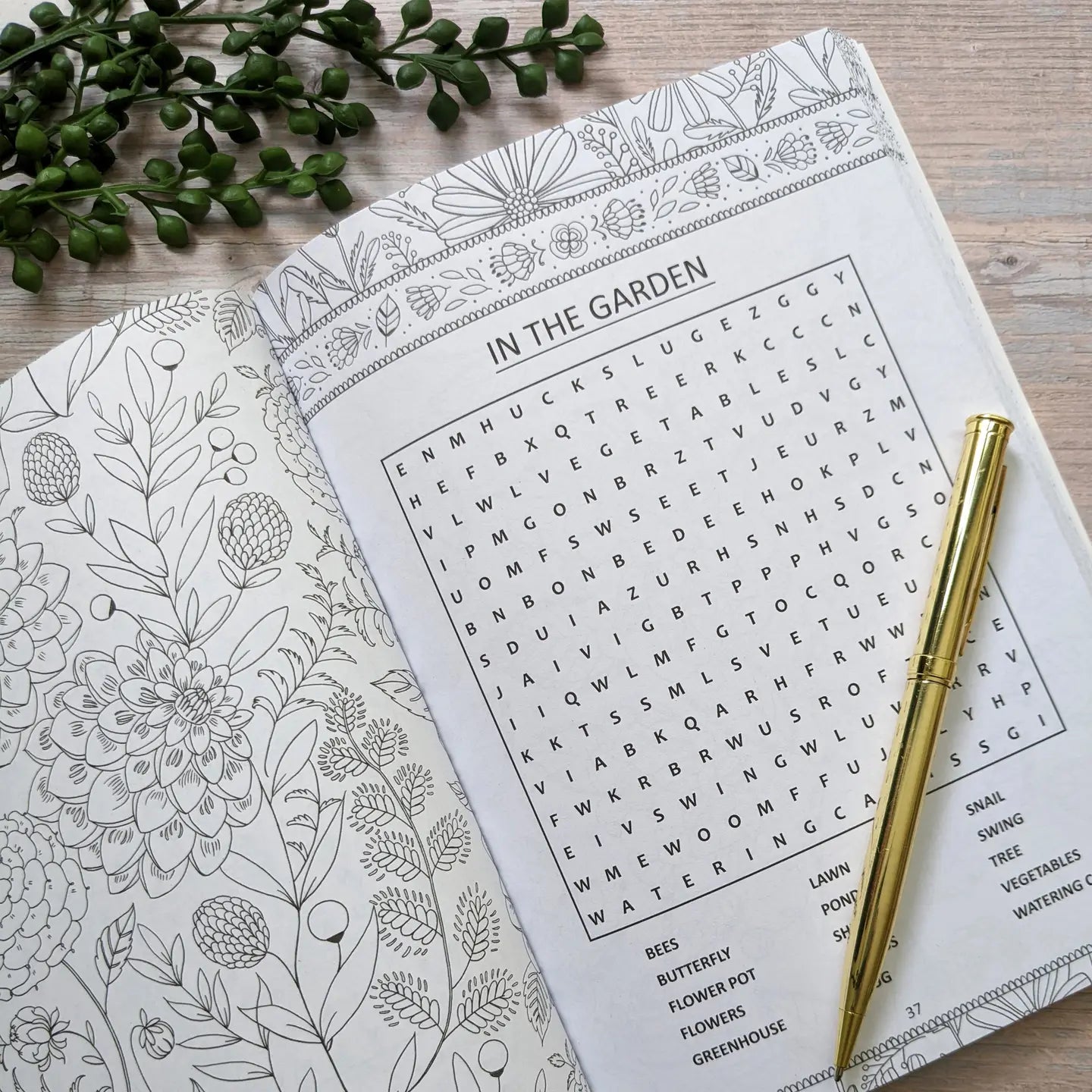 Botanical Word Search & Colouring Book