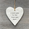 Love You to the Moon Ceramic Heart