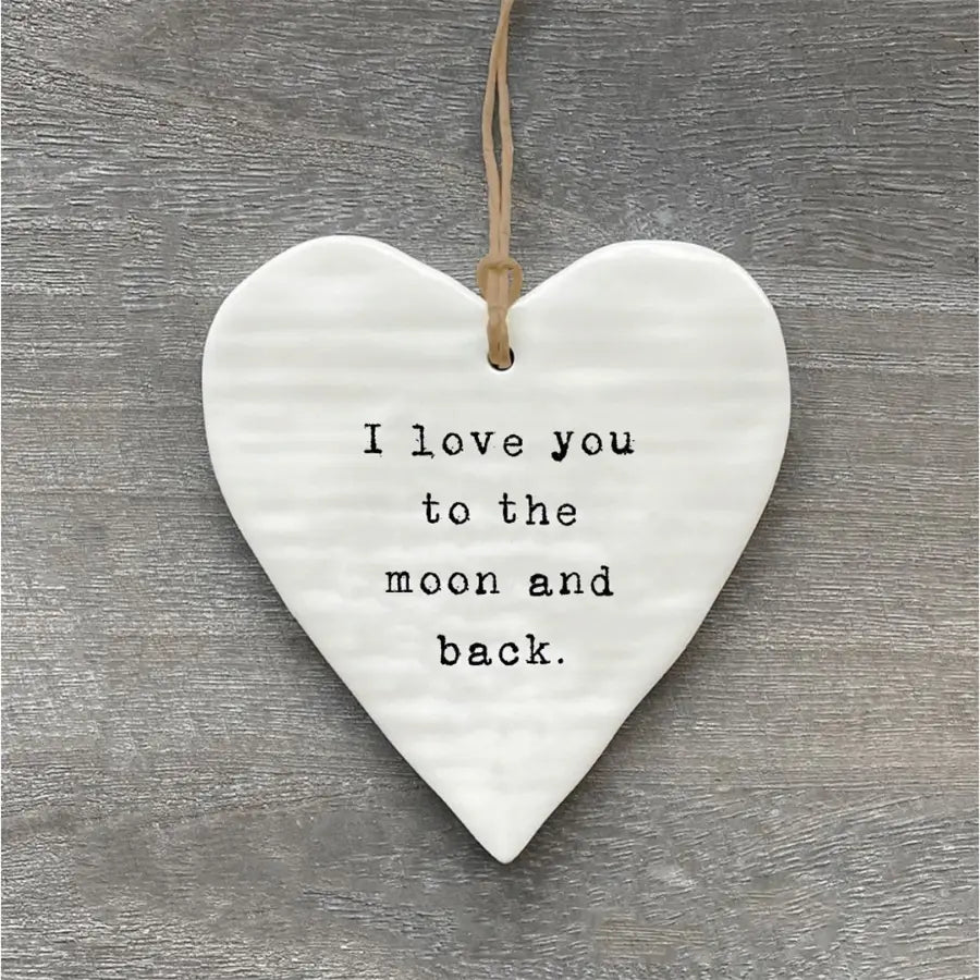 Love You to the Moon Ceramic Heart