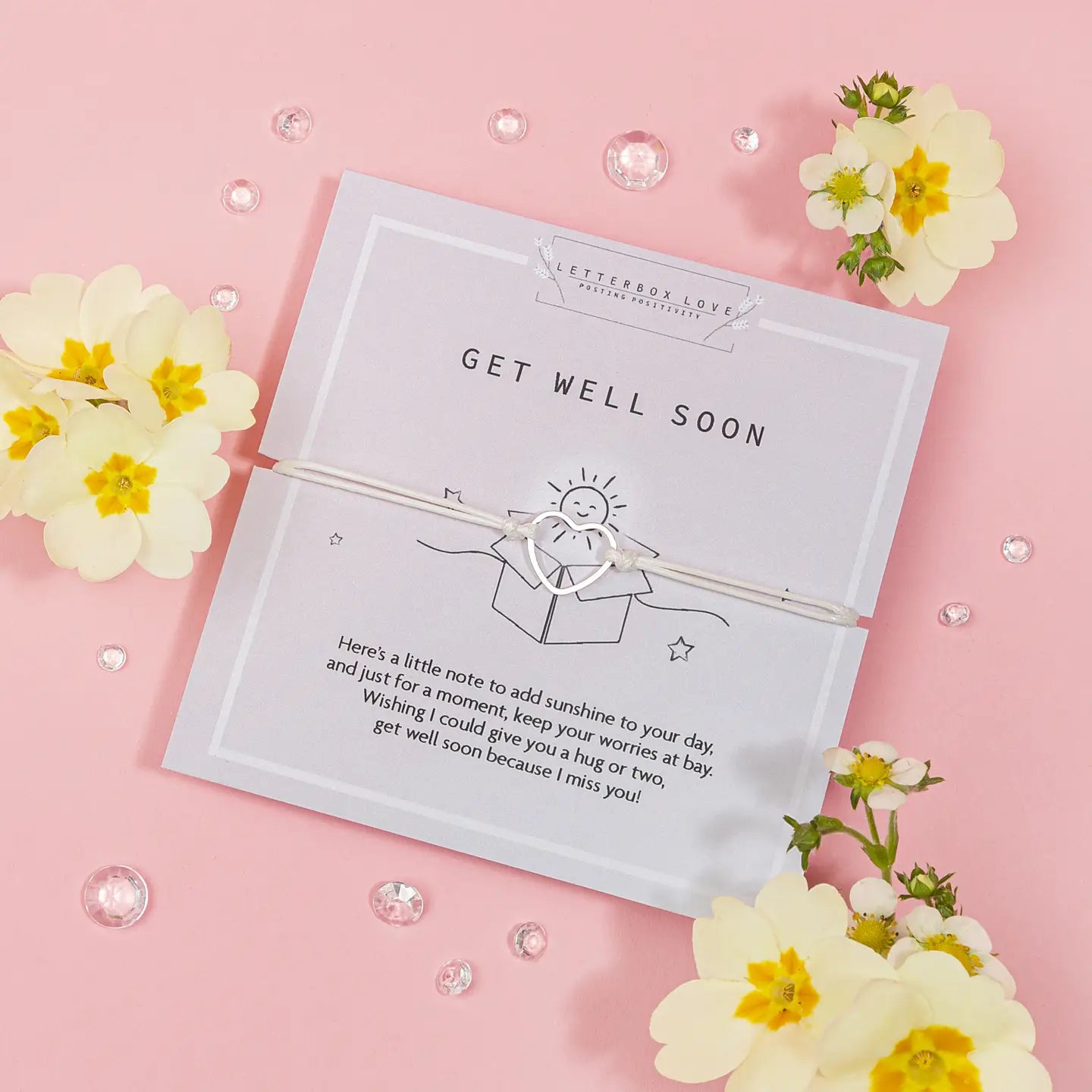 Get Well Soon Heart Bracelet Sentiment
