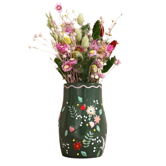 Green Floral Vase