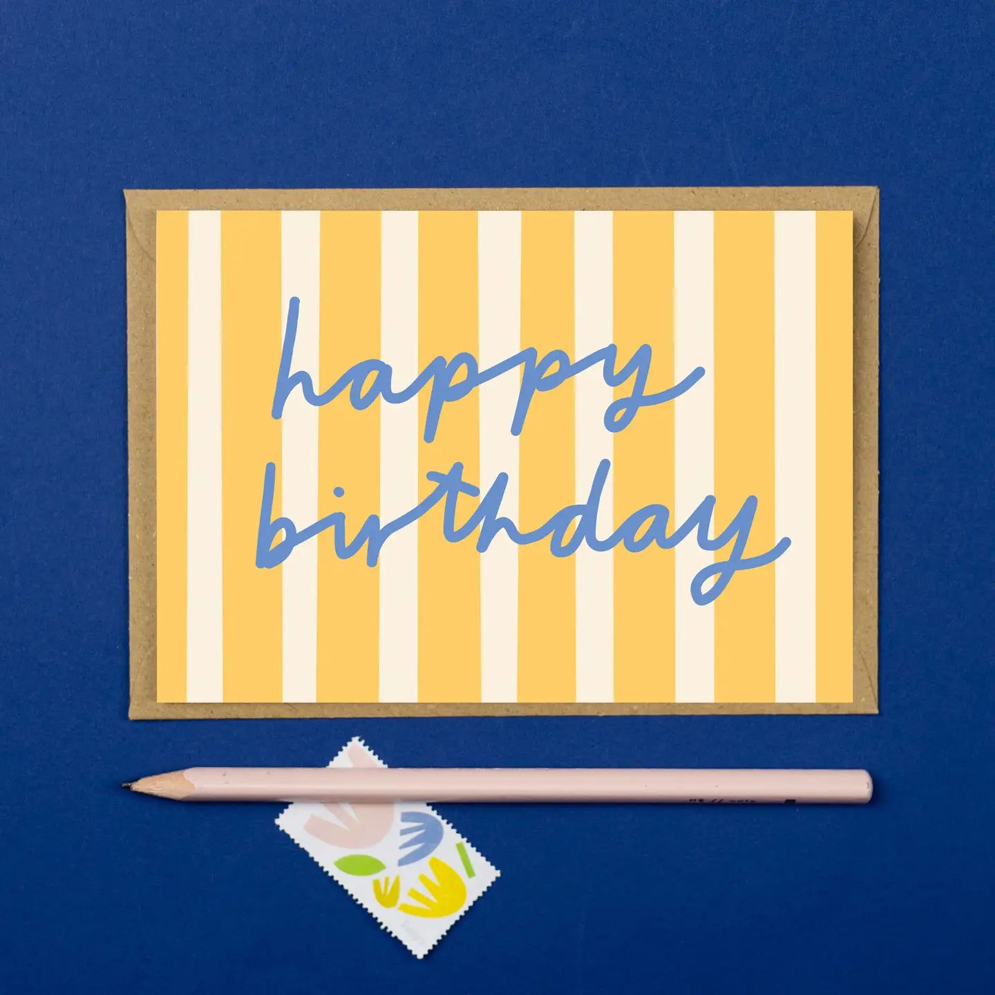 Birthday Yellow Stripes Card