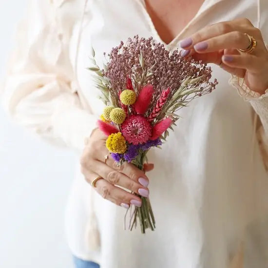 Bright Pink Dried Flower Posie