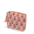 Peach Quilted Cosmetic Pouch