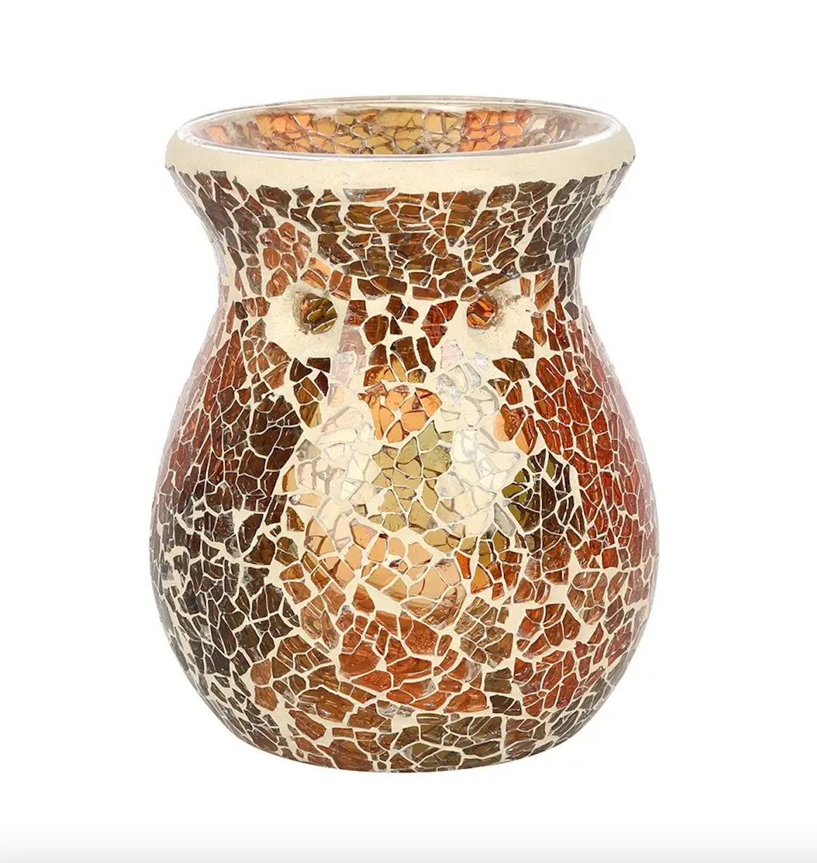 Golden Brown Crackle Oil Burner & Wax Melt Warmer