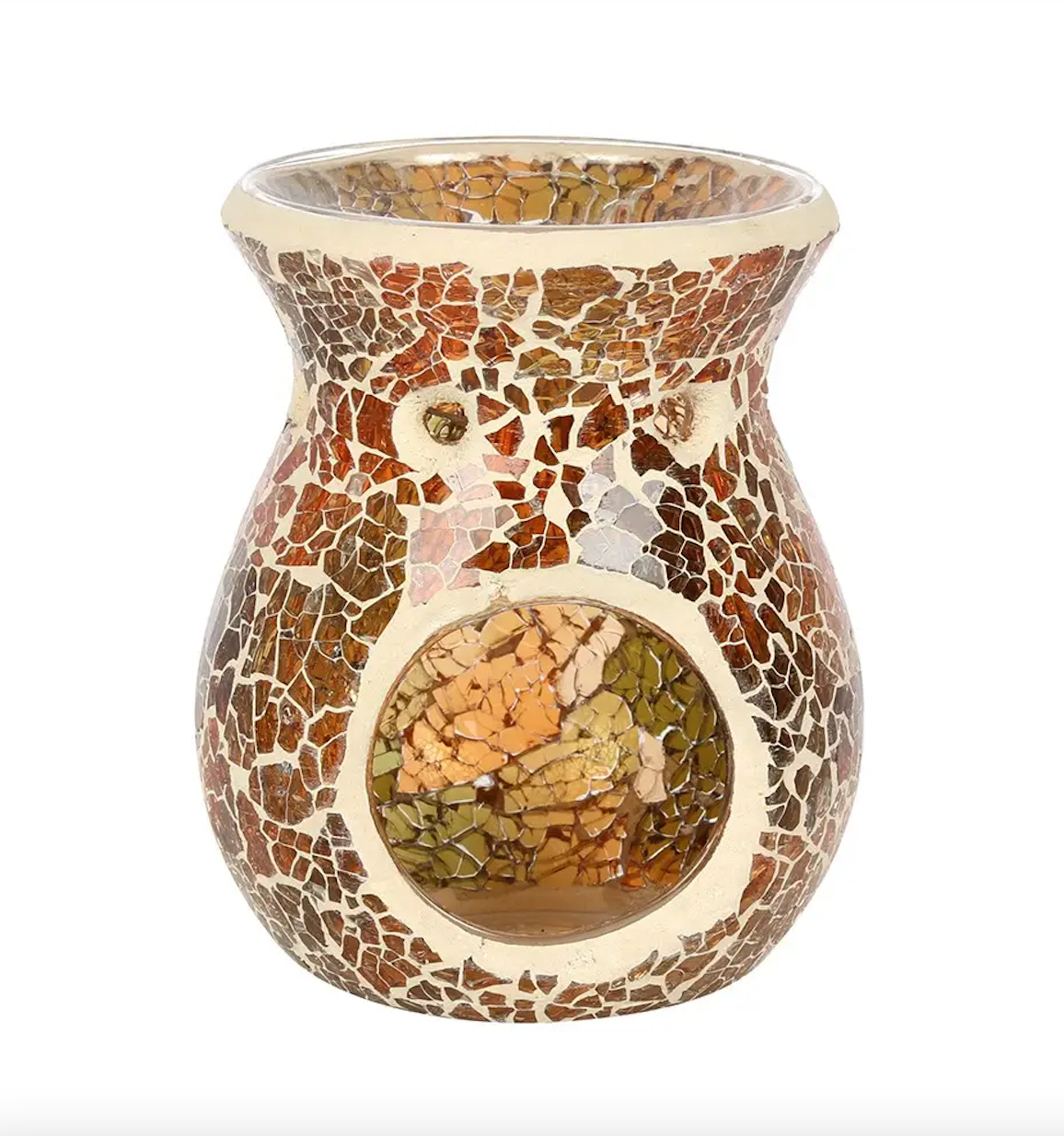 Golden Brown Crackle Oil Burner & Wax Melt Warmer