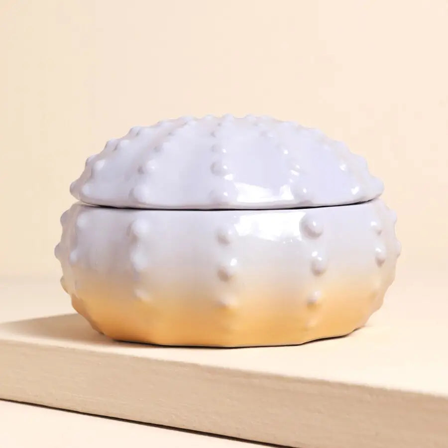 Ceramic Ombre Sea Urchin Lavender Candle