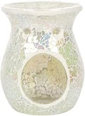 White Iridescent Crackle Oil Burner & Wax Melt Warmer
